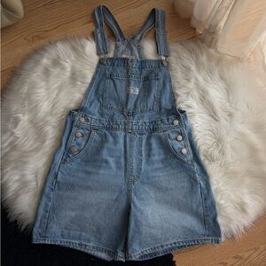 Levi's Y2K Light Blue Denim Short Overalls